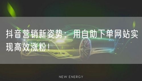 抖音营销新姿势：用自助下单网站实现高效涨粉！