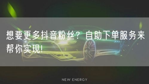 想要更多抖音粉丝？自助下单服务来帮你实现