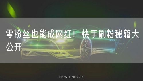 零粉丝也能成网红！快手刷粉秘籍大公开