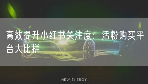 高效提升小红书关注度：活粉购买平台大比拼