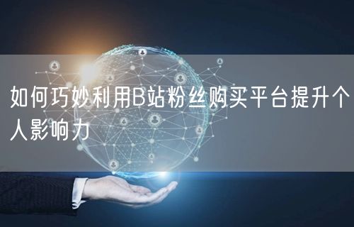 如何巧妙利用B站粉丝购买平台提升个人影响力
