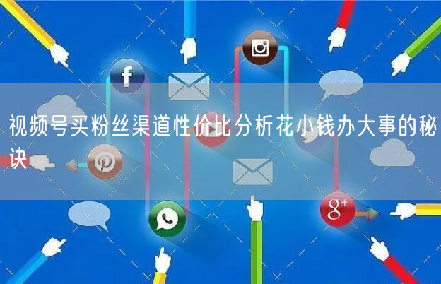 视频号买粉丝渠道性价比分析花小钱办大事的秘诀