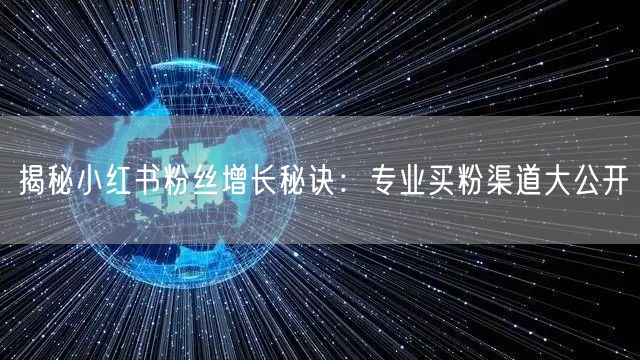 揭秘小红书粉丝增长秘诀：专业买粉渠道大公开