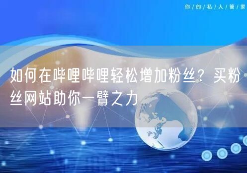 如何在哔哩哔哩轻松增加粉丝？买粉丝网站助你一臂之力