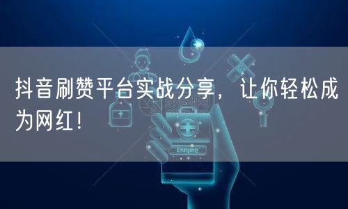 抖音刷赞平台实战分享，让你轻松成为网红！