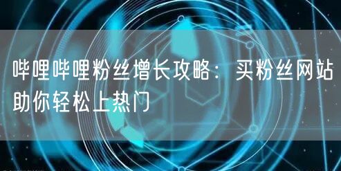 哔哩哔哩粉丝增长攻略：买粉丝网站助你轻松上热门