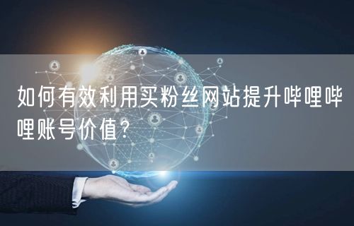 如何有效利用买粉丝网站提升哔哩哔哩账号价值？