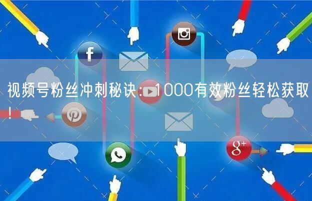 视频号粉丝冲刺秘诀：1000有效粉丝轻松获取！