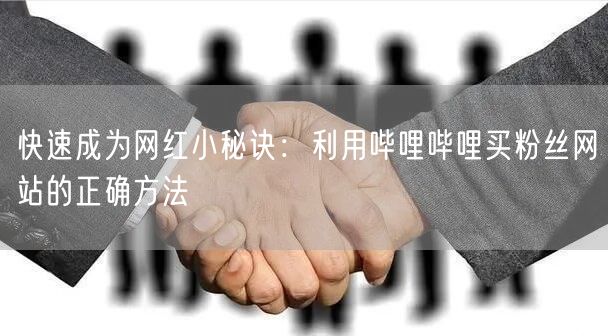 快速成为网红小秘诀：利用哔哩哔哩买粉丝网站的正确方法