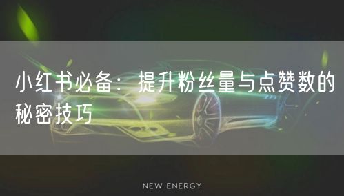 小红书必备：提升粉丝量与点赞数的秘密技巧