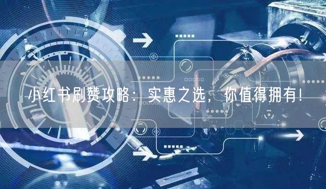 小红书刷赞攻略：实惠之选，你值得拥有！