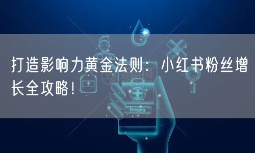 打造影响力黄金法则：小红书粉丝增长全攻略！