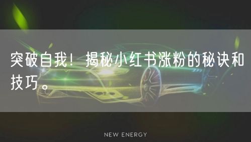 突破自我！揭秘小红书涨粉的秘诀和技巧。