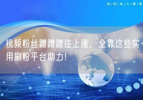 视频粉丝蹭蹭蹭往上涨，全靠这些实用刷粉平台助力！