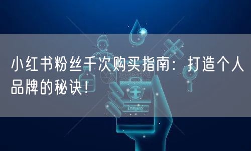小红书粉丝千次购买指南：打造个人品牌的秘诀！