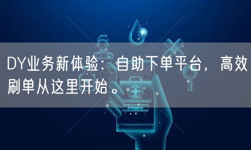 DY业务新体验：自助下单平台，高效刷单从这里开始。