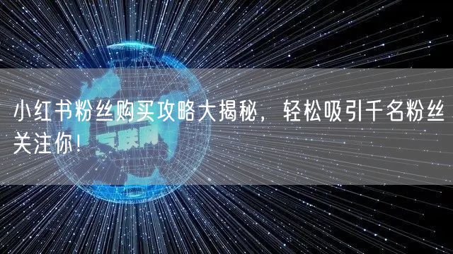 小红书粉丝购买攻略大揭秘，轻松吸引千名粉