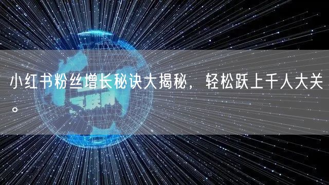 小红书粉丝增长秘诀大揭秘，轻松跃上千人大