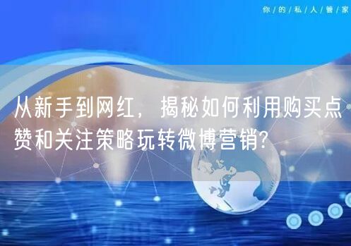从新手到网红，揭秘如何利用购买点赞和关注策略玩转微博营销?