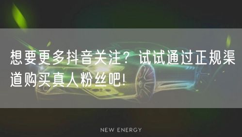 想要更多抖音关注？试试通过正规渠道购买真人粉丝吧!
