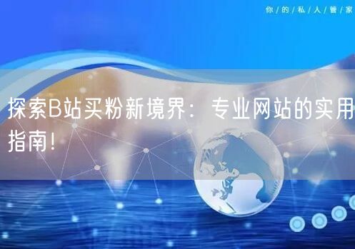 探索B站买粉新境界：专业网站的实用指南！
