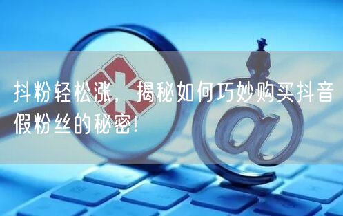 抖粉轻松涨，揭秘如何巧妙购买抖音假粉丝的秘密!