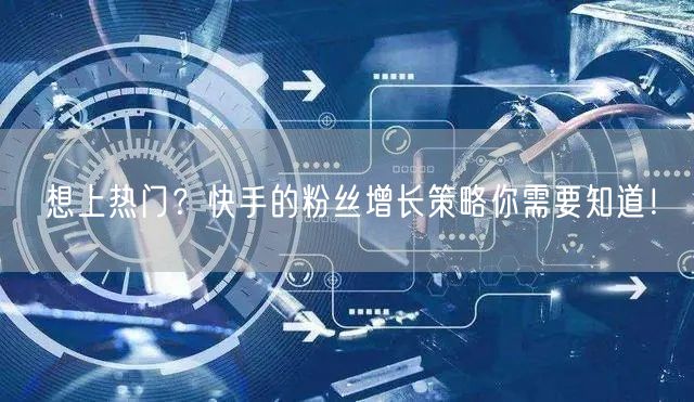想上热门？快手的粉丝增长策略你需要知道！