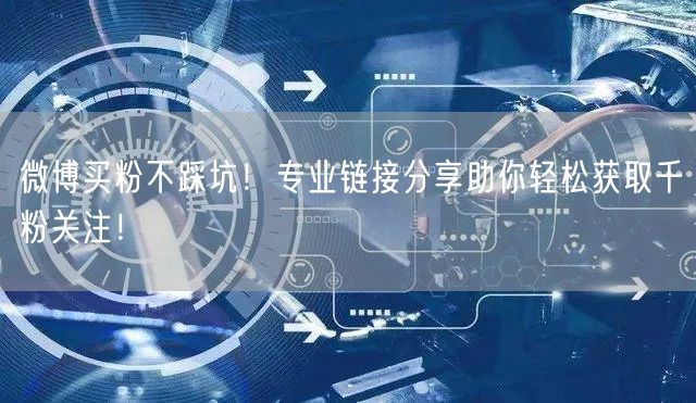 微博买粉不踩坑！专业链接分享助你轻松获取千粉关注！
