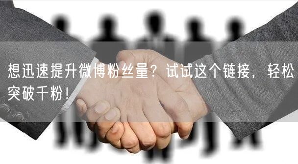 想迅速提升微博粉丝量？试试这个链接，轻松突破千粉！