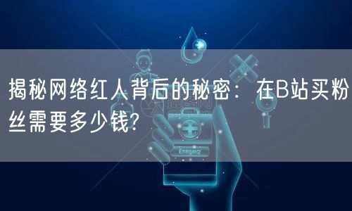 揭秘网络红人背后的秘密：在B站买粉丝需要多少钱?