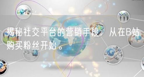 揭秘社交平台的营销手段：从在B站购买粉丝开始。