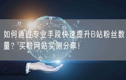 如何通过专业手段快速提升B站粉丝数量？买粉网站实测分享！