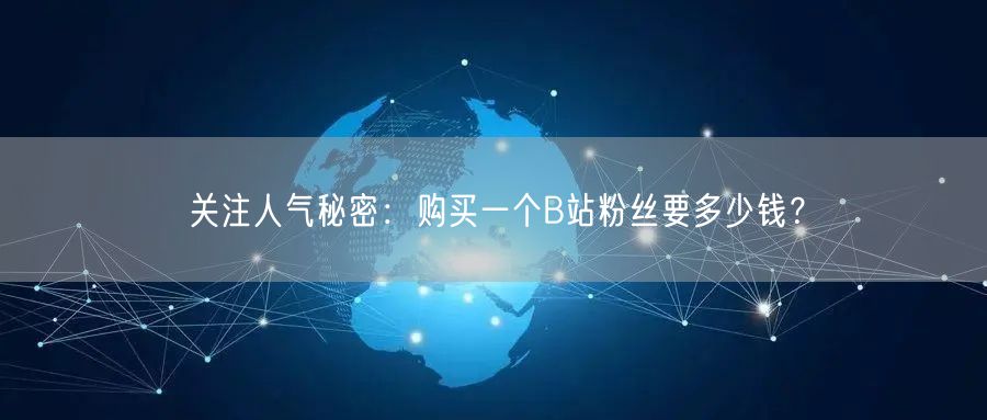 关注人气秘密：购买一个B站粉丝要多少钱？