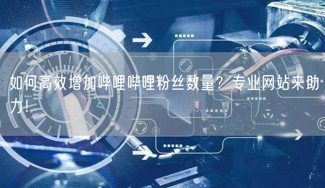 如何高效增加哔哩哔哩粉丝数量？专业网站来助力！