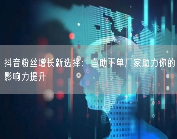 抖音粉丝增长新选择：自助下单厂家助力你的影响力提升